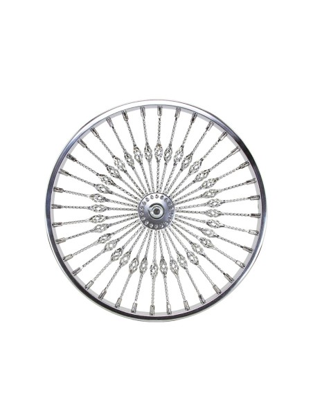 20 Steel Front Wheel Twisted Cage 36 Spoke 8gChrome 3/8 Axle Single Wall Chrome.